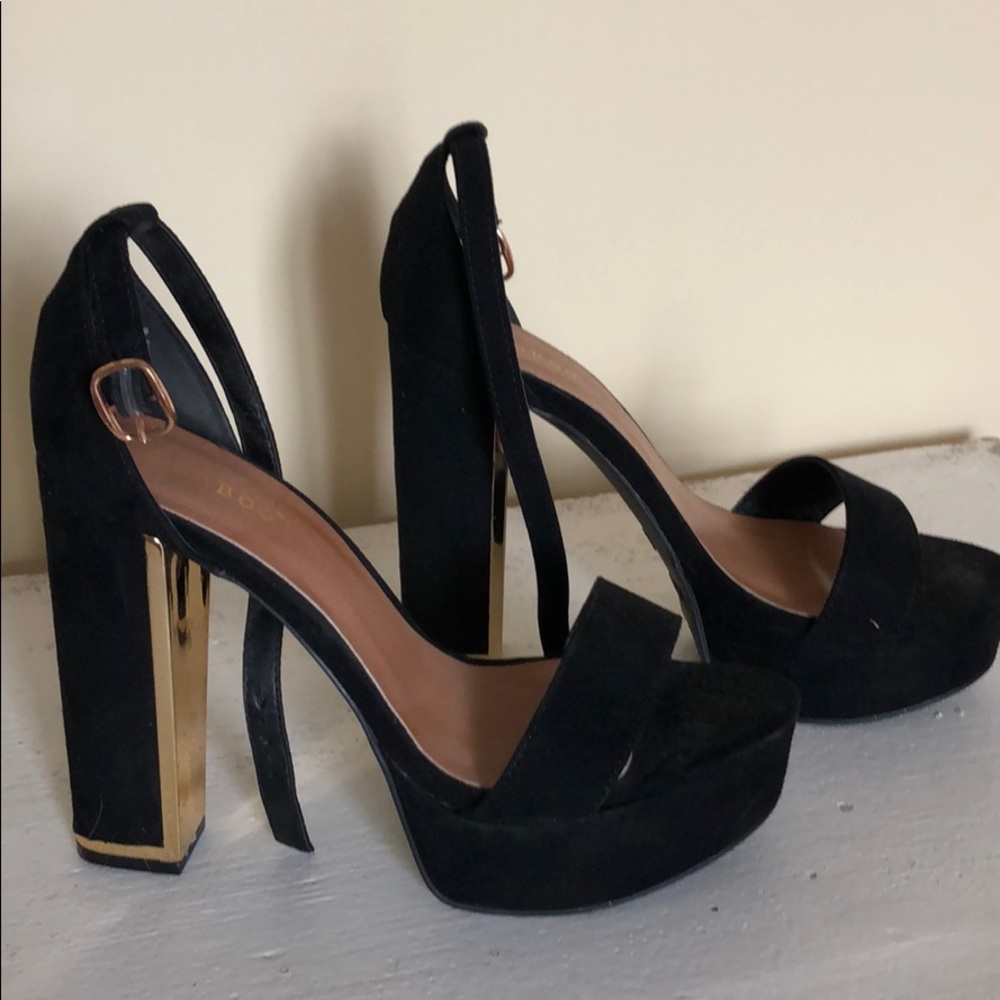 Black Suede platform shoes